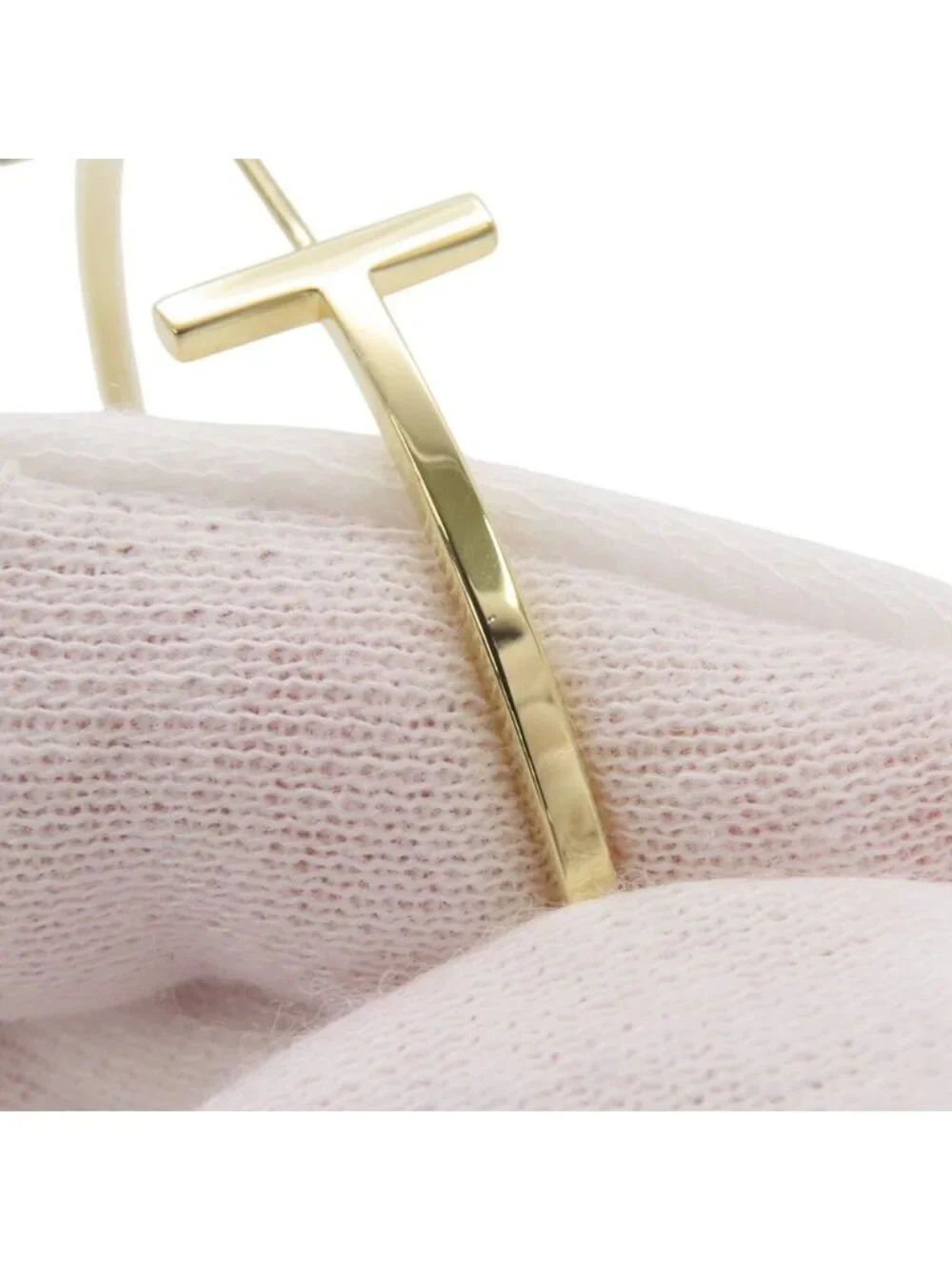 Tiffany & Co Earrings T Wire Hoop Extra Large 18k Yellow Gold